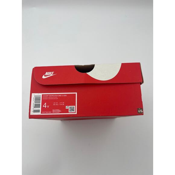 NIB Nike Court Borough Mid 2 Shoes Sneaker, University Red/Black-White, Size 4Y - Picture 6 of 7
